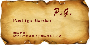 Pavliga Gordon névjegykártya